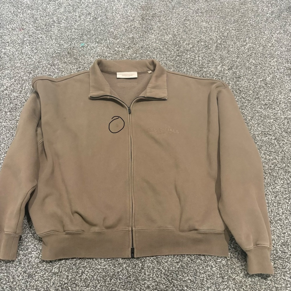Essentials brown zip up - image 1